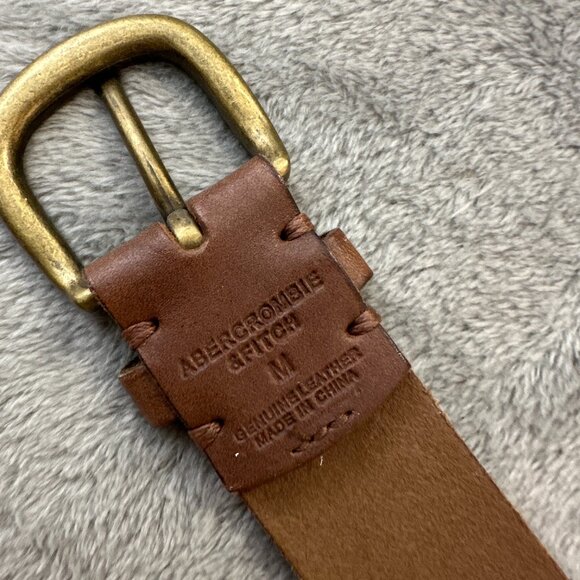 Vintage Y2K 90s Abercrombie & Fitch Brown Leather Studded Belt Women's MEDIUM - Picture 4 of 7
